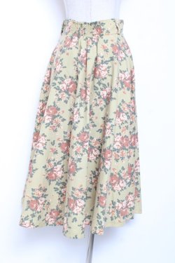 画像2: an another angelus / ローズ柄サッシュベルト付きスカート  イエロー Y-26-01-20-148-CA-SK-SZ-ZI