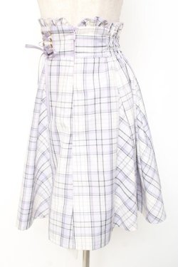 画像2: Amavel / ダブルレースアップはぎフレアチェックスカート  ラベンダー Y-26-01-20-157-CA-SK-SZ-ZS