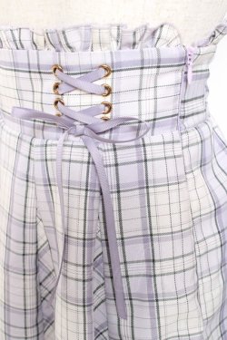 画像4: Amavel / ダブルレースアップはぎフレアチェックスカート  ラベンダー Y-26-01-20-157-CA-SK-SZ-ZS