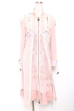 画像1: Ozz oneste / 肩出し和チャイナフロントジップワンピース  ピンク Y-26-01-20-019-OO-OP-SZ-ZY