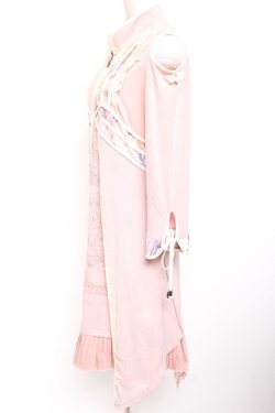 画像2: Ozz oneste / 肩出し和チャイナフロントジップワンピース  ピンク Y-26-01-20-019-OO-OP-SZ-ZY