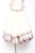 Hinana Queena / 菫の秘め事 裾レーススカート S アイボリー×ラベンダー Y-26-01-20-165-LO-SK-SZ-ZI
