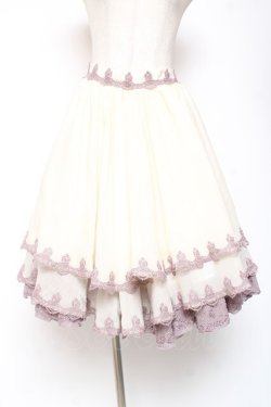 画像1: Hinana Queena / 菫の秘め事 裾レーススカート S アイボリー×ラベンダー Y-26-01-20-165-LO-SK-SZ-ZI