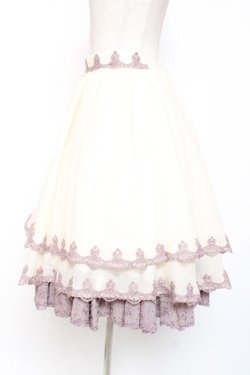 画像2: Hinana Queena / 菫の秘め事 裾レーススカート S アイボリー×ラベンダー Y-26-01-20-165-LO-SK-SZ-ZI