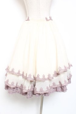 画像3: Hinana Queena / 菫の秘め事 裾レーススカート S アイボリー×ラベンダー Y-26-01-20-165-LO-SK-SZ-ZI