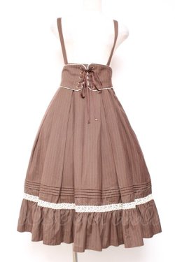 画像1: Amavel / コルセット風サススカート  ブラウン Y-26-01-20-167-CA-SK-SZ-ZS