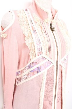 画像4: Ozz oneste / 肩出し和チャイナフロントジップワンピース  ピンク Y-26-01-20-019-OO-OP-SZ-ZY