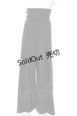 画像1: Moi-meme-Moitie / ハイウエストベルトパンツ(2005) 2 ブラック Y-26-01-20-174-MO-PA-SZ-ZI