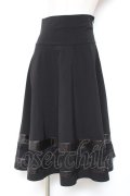 Ozz On / ストレッチフレアースカート  黒 Y-26-01-20-178-OO-SK-SZ-ZS