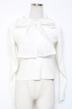 画像1: evelyn / ビックリボンニット  白 Y-26-01-20-003-LO-TO-SZ-ZY