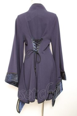 画像2: Qutie Frash / チャイナ着物袖チュニック  黒×青 Y-26-01-20-022-QU-TO-AS-ZY