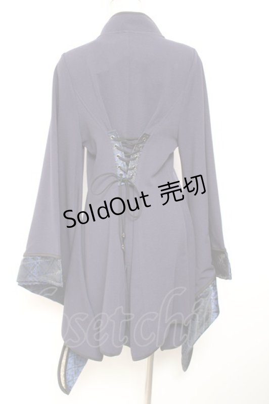 画像2: Qutie Frash / チャイナ着物袖チュニック  黒×青 Y-26-01-20-022-QU-TO-AS-ZI (2)