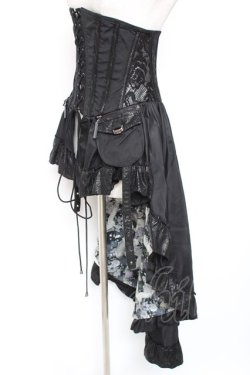 画像2: Qutie Frash / 和柄コルセットスカート  黒 Y-26-01-20-196-QU-SK-AS-ZY