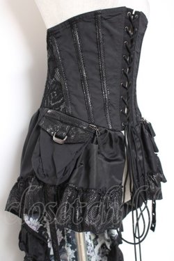 画像4: Qutie Frash / 和柄コルセットスカート  黒 Y-26-01-20-196-QU-SK-AS-ZY