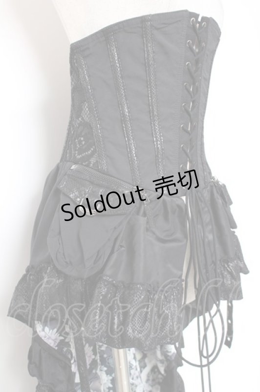 画像4: Qutie Frash / 和柄コルセットスカート  黒 Y-26-01-20-196-QU-SK-AS-ZI (4)