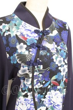 画像3: Qutie Frash / チャイナ着物袖チュニック  黒×青 Y-26-01-20-022-QU-TO-AS-ZY