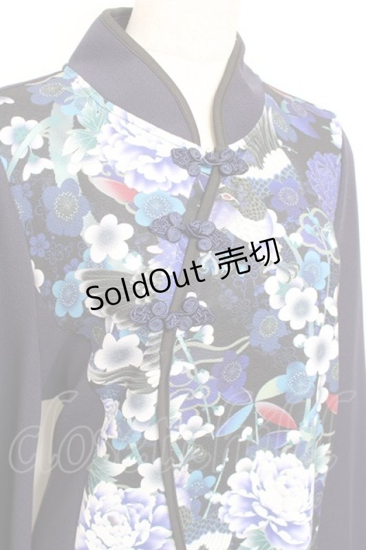 画像3: Qutie Frash / チャイナ着物袖チュニック  黒×青 Y-26-01-20-022-QU-TO-AS-ZI (3)