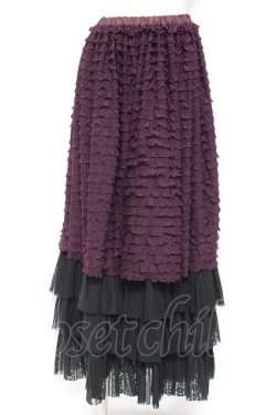 画像1: ATELIER PIERROT / ロングフリルスカート  パープル Y-26-01-20-199-EL-SK-SZ-ZI