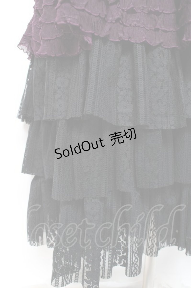 画像3: ATELIER PIERROT / ロングフリルスカート  パープル Y-26-01-20-199-EL-SK-SZ-ZI (3)
