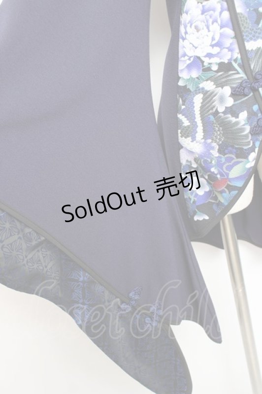 画像4: Qutie Frash / チャイナ着物袖チュニック  黒×青 Y-26-01-20-022-QU-TO-AS-ZI (4)