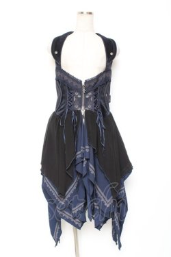 画像1: OZZ ANGELO / 薔薇刺繍ホルターベスト  ネイビー Y-26-01-20-025-OO-TO-HR-ZY