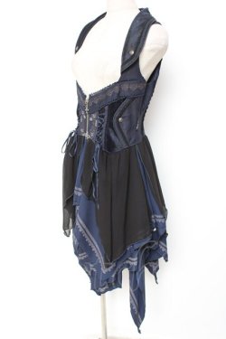 画像2: OZZ ANGELO / 薔薇刺繍ホルターベスト  ネイビー Y-26-01-20-025-OO-TO-HR-ZY