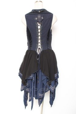 画像3: OZZ ANGELO / 薔薇刺繍ホルターベスト  ネイビー Y-26-01-20-025-OO-TO-HR-ZY