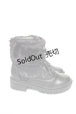 画像4: m petit by misako / AMNIFFレースUPブーツ M 濃黒 Y-26-01-22-044-LO-SH-SZ-ZY