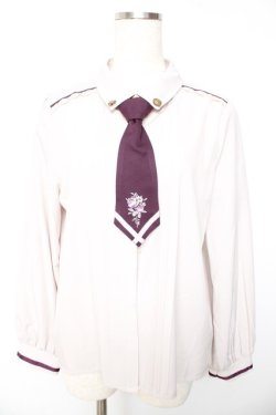 画像1: axes femme / ショートタイセットブラウス  グレー Y-26-01-22-048-AX-BL-SZ-ZY