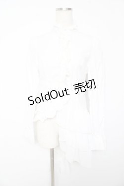 画像1: BPN / フリルシフォンアシメブラウス M 白 Y-26-01-22-051-GO-BL-SZ-ZY