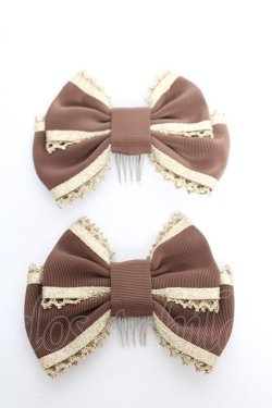 画像1: Angelic Pretty / ブレードリボンコーム  ブラウン Y-26-01-22-009-AP-ZA-SZ-ZY