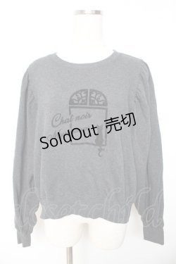 画像1: axes femme / フロッキープリントトレーナー F チャコール Y-26-01-22-055-AX-TO-SZ-ZY