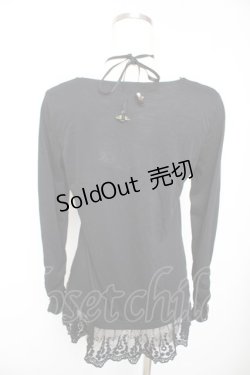 画像2: axes femme / ローズストラップ付きカットソー  黒 Y-26-01-22-061-AX-TO-SZ-ZY