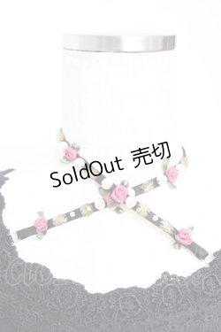 画像3: axes femme / ローズストラップ付きカットソー  黒 Y-26-01-22-061-AX-TO-SZ-ZY