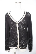 画像1: axes femme / バイカラーライン入りカーデ  黒 Y-26-01-22-062-AX-TO-SZ-ZT627 (1)