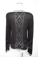 画像2: axes femme / バイカラーライン入りカーデ  黒 Y-26-01-22-062-AX-TO-SZ-ZT627 (2)