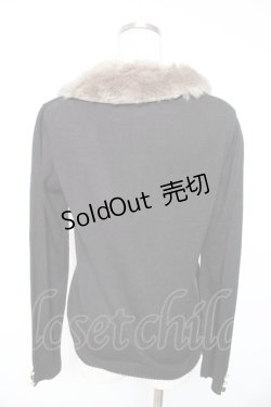 画像2: axes femme / ファー付きカーディガン  黒 Y-26-01-22-063-AX-TO-SZ-ZY