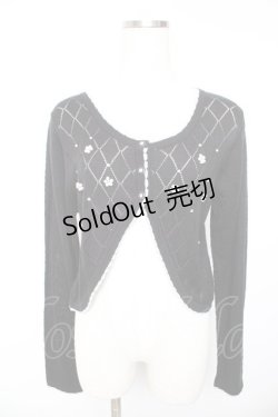 画像1: axes femme / ダイヤ柄ニットボレロ  黒 Y-26-01-22-064-AX-TO-SZ-ZY