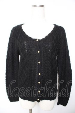 画像1: axes femme / ファーティペット付ニットカーデ  黒 Y-26-01-22-065-AX-TO-SZ-ZY