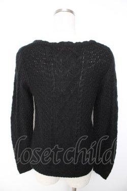 画像2: axes femme / ファーティペット付ニットカーデ  黒 Y-26-01-22-065-AX-TO-SZ-ZY