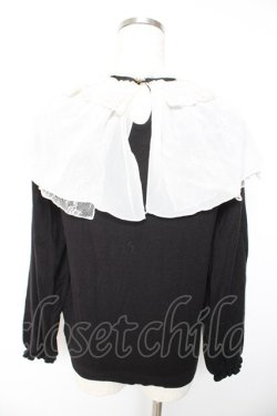 画像2: axes femme / ケープデザインニットプルオーバー  黒 Y-26-01-22-066-AX-TO-SZ-ZY