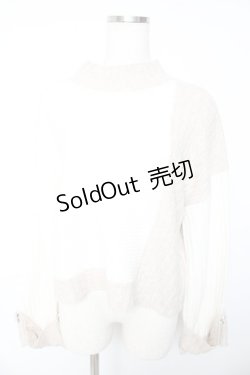 画像1: axes femme / 配色ラメニット  生成り Y-26-01-22-067-AX-TO-SZ-ZY