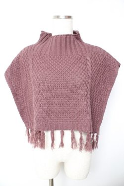 画像1: axes femme POETIQUE / ニットポンチョ付きカットプルオーバー  ピンク Y-26-01-22-070-AX-TO-SZ-ZY