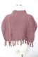 画像2: axes femme POETIQUE / ニットポンチョ付きカットプルオーバー  ピンク Y-26-01-22-070-AX-TO-SZ-ZY (2)