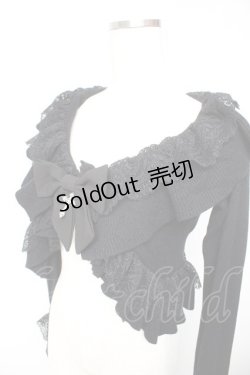 画像3: Chalmiere / クロス透かし編みニットカーデ M 黒 Y-26-01-22-072-LO-TO-SZ-ZY