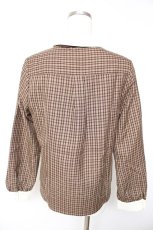 画像2: F i.n.t / プチネクタイ付きクレリックチェックシャツ F ブラウン Y-26-01-22-074-CA-BL-SZ-ZT389 (2)