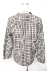 画像2: F i.n.t / プチネクタイ付きクレリックチェックシャツ  グレー Y-26-01-22-076-CA-BL-SZ-ZT491 (2)
