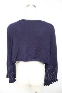 画像2: an another angelus / レースモチーフ使いニットボレロ  紺 Y-26-01-22-077-LO-TO-SZ-ZY