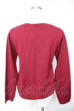 画像2: axes femme / バラ刺繍カーディガン M ワイン Y-26-01-22-081-AX-TO-SZ-ZY