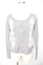 画像1: axes femme / アーガイルJQカーディガン M グレー Y-26-01-22-082-AX-TO-SZ-ZT625 (1)